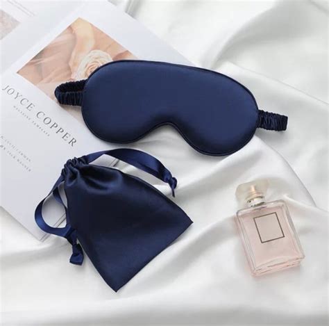 uk luxury premium dark blue blindfolded eye mask and pouch etsy