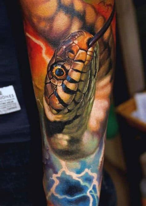 50 3d Snake Tattoo Designs For Men Reptile Ink Ideas