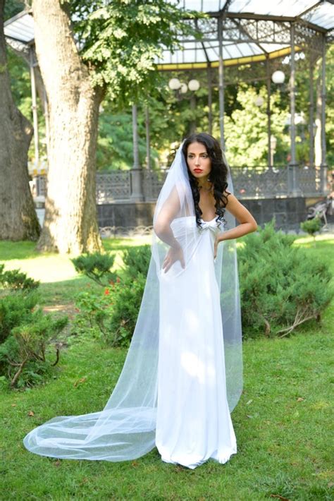 Simple Wedding Veil Bridal Veil Long Single Tier 88 Inches