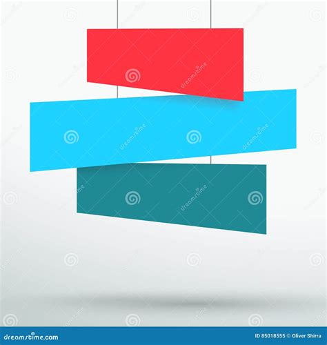 Infographic 3 Colourful Title Boxes Hanging 3d Vector Stock Vector