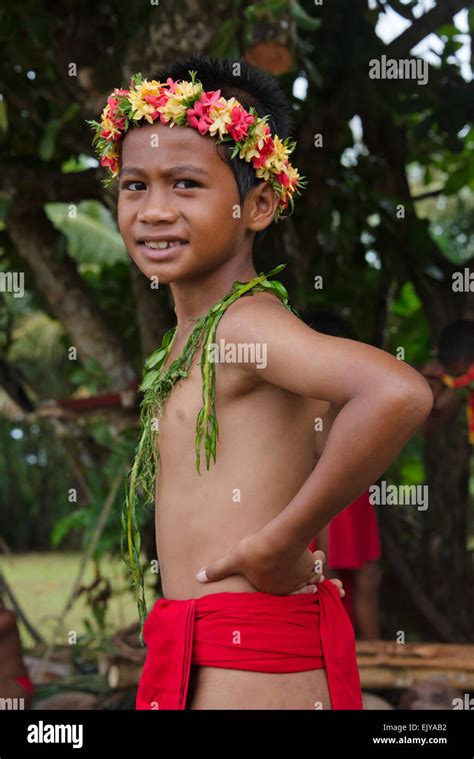 Yapese Boy In Traditional Clothing At Yap Day Festival Yap Island