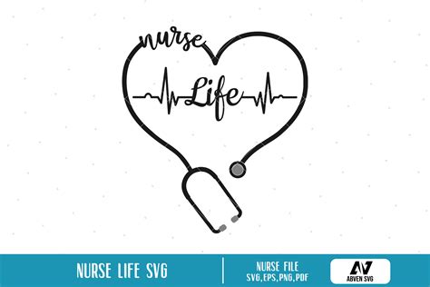 Nurse Svg, Nurse Clip Art, Nurse Life Svg, Nurse Graphics, Nurse Heartbeat Svg, Stethoscope Svg 