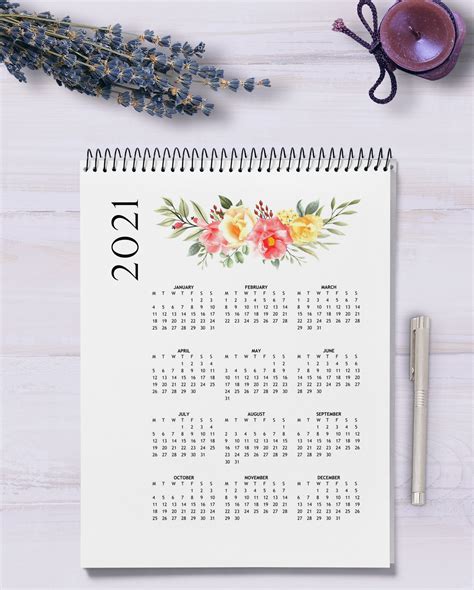 Painted Flowers 2023 Calendar Printable Pdf Etsy Uk 2023 Calendar