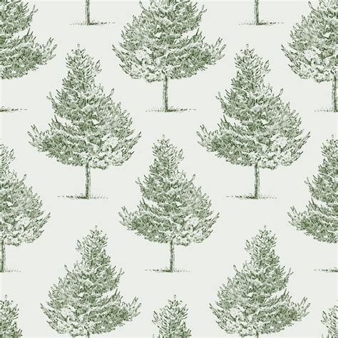 Premium Vector Seamless Background Of Sketches Fir Trees
