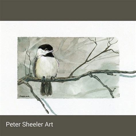 A Watercolor Painting Of A Bird Sitting On A Branch