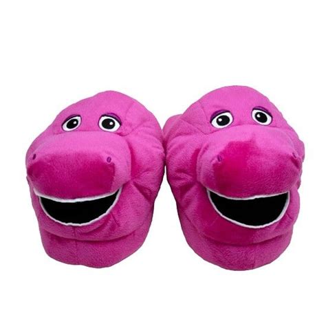 Barney Plush Slippers With Embroidery From Pbs Kids Shop