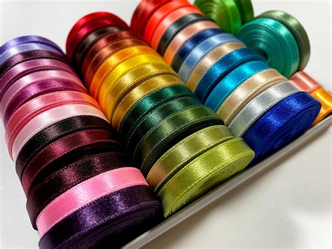 Satin Ribbons Width 14 Inches Or 06 Cm Set Of 45 Colors Etsy