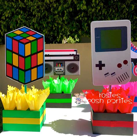 I Love 80s Theme Birthday Party Centerpiece Decoration Individual In