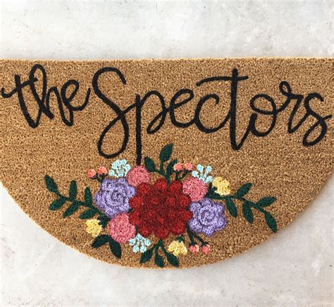 Summer Floral Personalized Doormat Welcome Mat In 2019