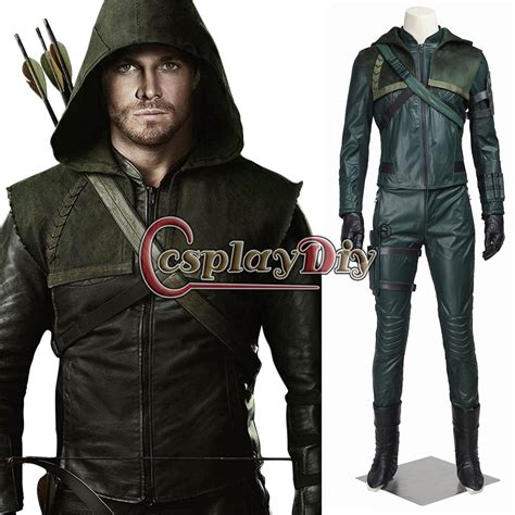Cosplaydiy Arrow Season 4 Oliver Queen Cosplay Costume Halloween