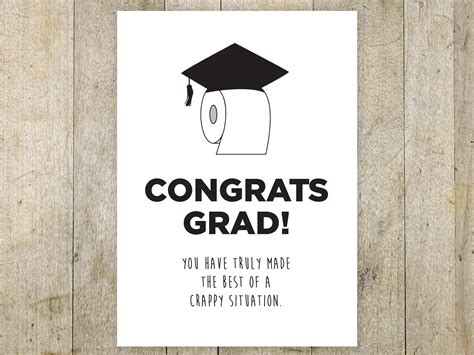 Funny Graduation Card Printable Graduation Card Download Now Etsy