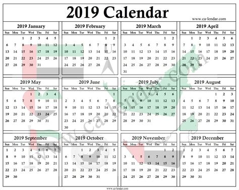 Trends Lifes Printable Year Planner 2020 Calendar Uae