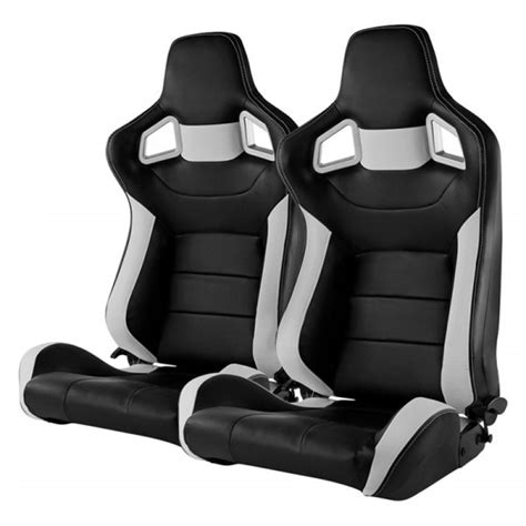 Spec D Rs C500rs 2 Recaro Style Black And White Pvc Racing Seats