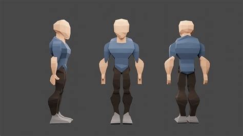 3d Model Low Poly Character Man In Motion Vr Ar Low Poly Cgtrader