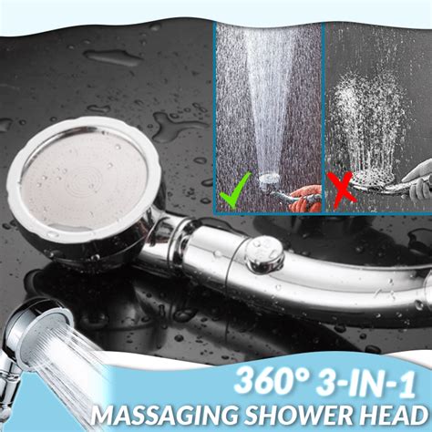 360° 3 In 1 Massaging Shower Head Chestnutmall Shower Heads Spa
