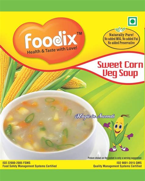 Green 12 Gm Foodix Sweet Corn Soup Mix For Kitchen Packaging Type