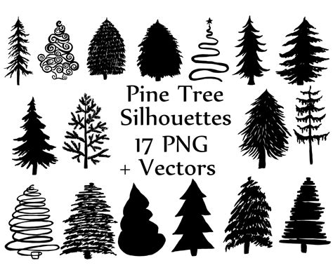 Find vectors of pine tree. Christmas Tree Silhouette clipart: PINE TREES