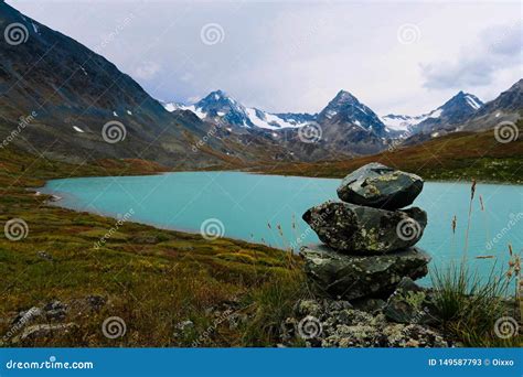 Beautiful Turquoise Mountain Lake Altai Mountains Siberia Russia