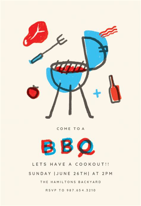 bbq illusion bbq party invitation template