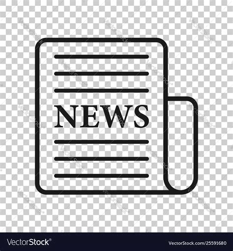 Newspaper Icon In Transparent Style News Vector Image
