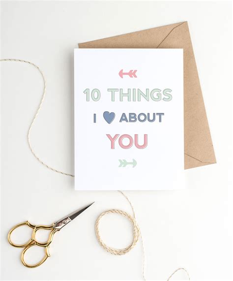 Printable Valentines Card 10 Things Clementine Creative