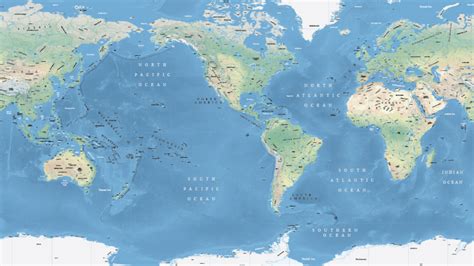 Printable World Map Pacific Ocean