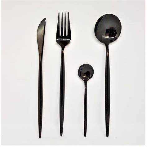 Black Cutlery Set - Serenade (16 Piece Cutlery Set) | Buy Cutlery Sets ...