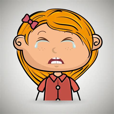 Cartoon Blonde Girl Crying