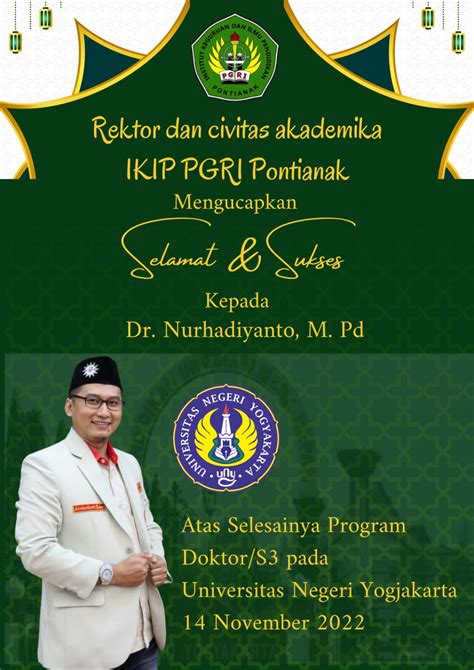Selamat Dan Sukses Kepada Dr Nurhadiyanto Mpd Atas Gelar Doktornya