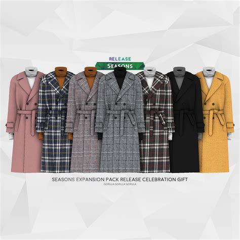 Winter Trench Coat Sims 4 Sims Sims 4 Clothing