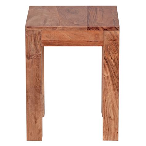 Vier runde, abnehmbare beine mit ausdrehbaren tellerfüßen für unebene böden lassen sich optional auch mit filz für parkett ausstatten. Chrom Holz Tisch 35X35 / Wohnling Beistelltisch Massiv ...
