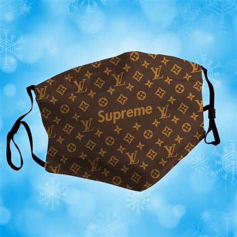 Supreme Louis Vuitton Pattern Black Mask Corona Face Mask Dust Mask