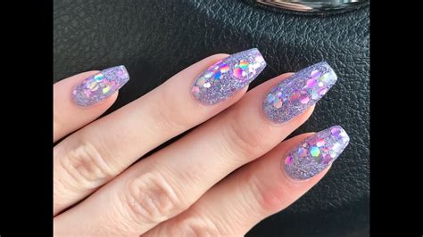 Gel Nails Full Glitter Nails Using Fuzion Youtube