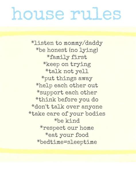 House Rules For Kids Printable Tedy Printable Activities