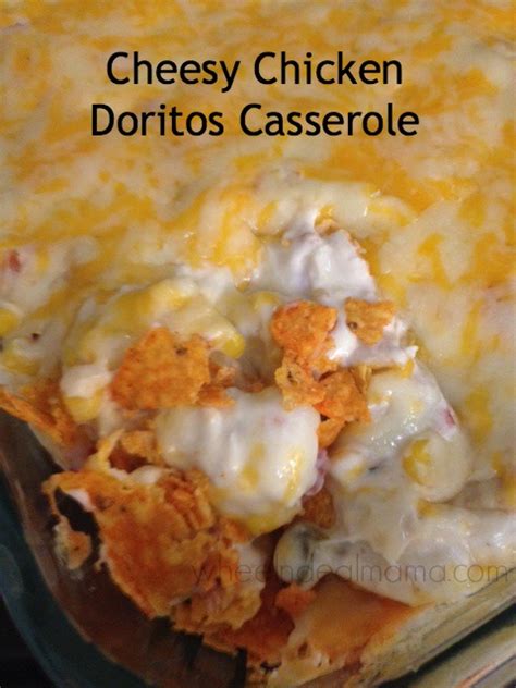 Combine the shredded chicken with the cream of chicken soup and sour cream in a large bowl.; Cheesy Chicken Doritos Casserole - Wheel N Deal Mama
