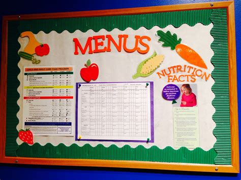 We Have Our Menus Displayed On This Board Cafeteria Bulletin Boards