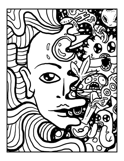 Stoner Coloring Book Stoner Coloring Pages Trippy Coloring Etsy