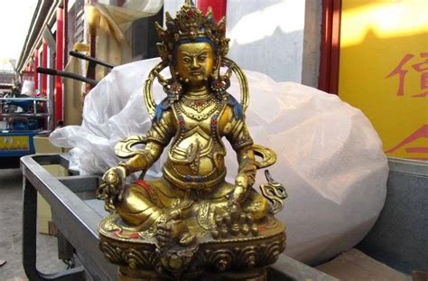 9tibet Buddhisn Copper Bronze Gild Yellow Jambhala God Of Wealth