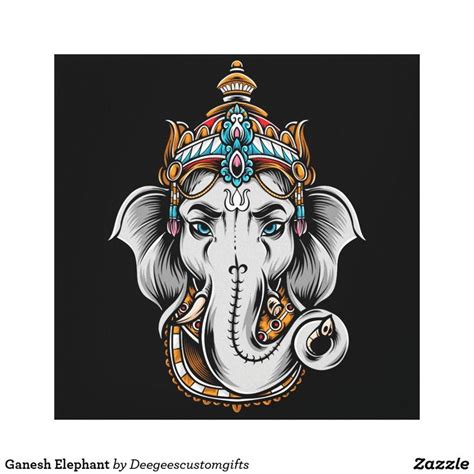 Ganesh Elephant Canvas Print Zazzle Ganesha Tattoo Ganesha