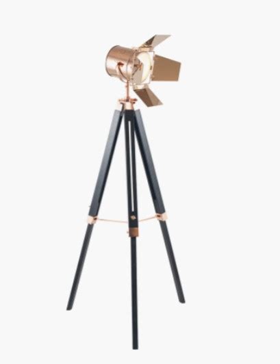 Black Wood And Copper Tripod Floor Lamp Simply Stamford