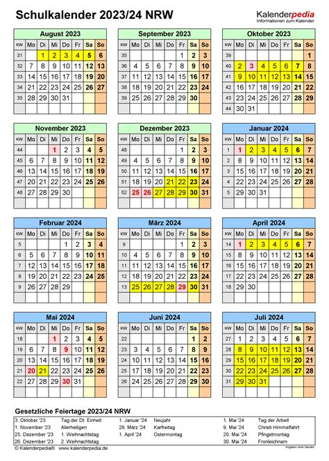 Schulkalender 20232024 Als Excel Vorlagen Zum Ausdrucken Images