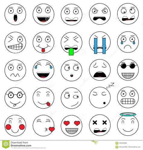Pixel Art Emoji Emoticon Set Vector Illustration