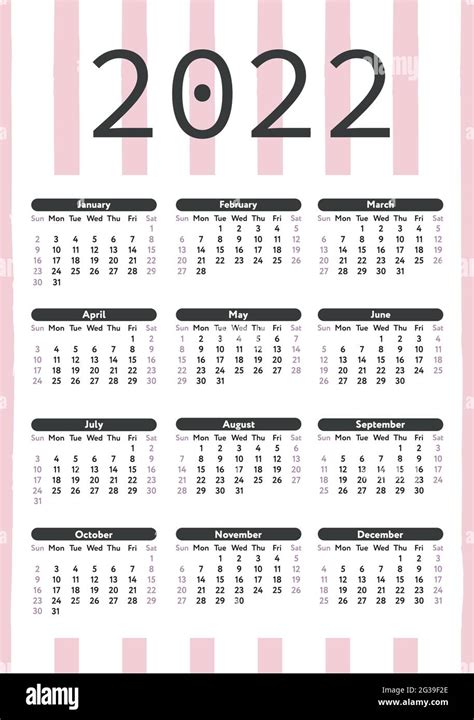 2022 Calendar High Resolution Stock Photography And Images Alamy