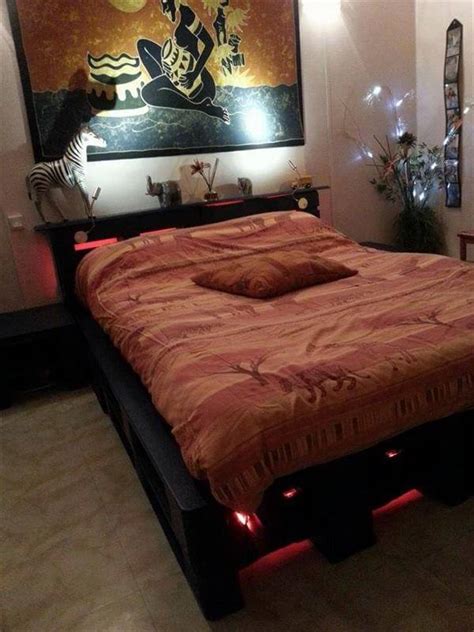 Adjustable beds are a new idea for a lot of people. DIY Wooden Pallet Bed with Lights