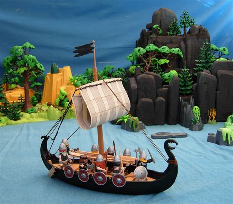Playmobil Custom Viking Ships And Diorama Vikings Science Models Body