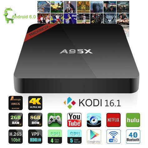 New Android Tv Box A95x Amlogic S905x 2g8g Kodi 160 Hdmi 4k 1080p