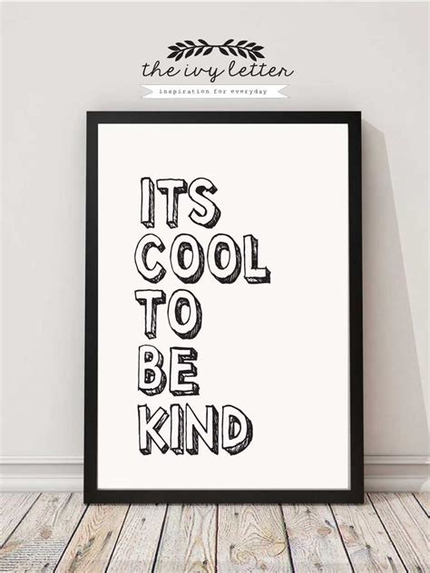 Its Cool To Be Kind Poster Printable Inspirational Etsy