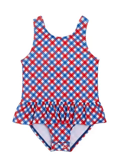 Crown And Ivy™ Baby Girls Ruffled Waist One Piece Swimsuit Belk