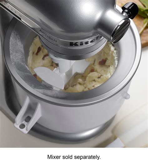 Best Buy Kica Wh Ice Cream Maker For Most Kitchenaid Stand Mixers White Kica Wh