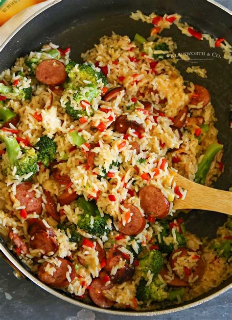 Cheesy Broccoli Sausage Skillet Dinner Taste Of The Frontier